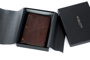 Soft Leather Covered Notebook with Present Wrapping