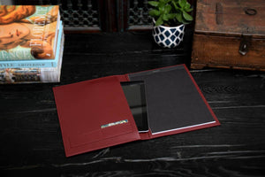 Modern Engraved Padfolio Journals with Sleek Notepad and Tablet Sleeve