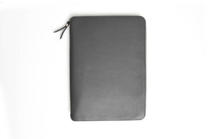 Soft Grey Leather Covered Executive Journal Padfolios with Zipper