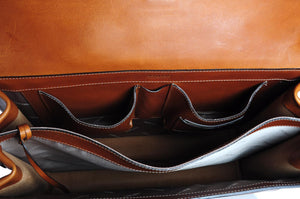Leather Italian Briefcase - Classic style. Handmade in Italy by Borlino.