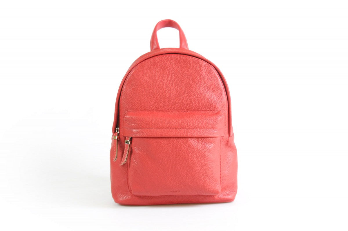 The Cortina Calf Leather Backpack - Lava Red