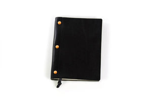 3 - Screw Italian Leather Journal - Onyx Black - Borlino