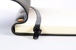 3-Screw Italian Leather Journal - Onyx Black