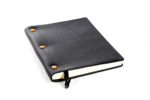 3 - Screw Italian Leather Journal - Onyx Black - Borlino
