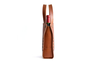Italian Leather Wine Carrier - Vachetta Leathers - Terra