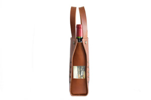 Italian Leather Wine Carrier - Vachetta Leathers - Terra