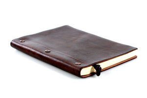 3 - Screw Vachetta Leather Journal - Walnut Brown - Borlino