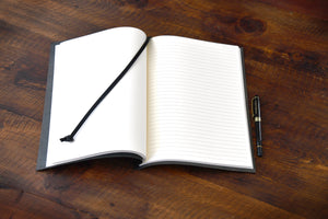 Large 3 - Screw Vachetta Leather Journal - Onyx Black - Borlino