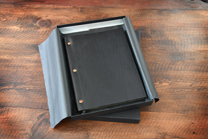 Large 3 - Screw Vachetta Leather Journal - Onyx Black - Borlino