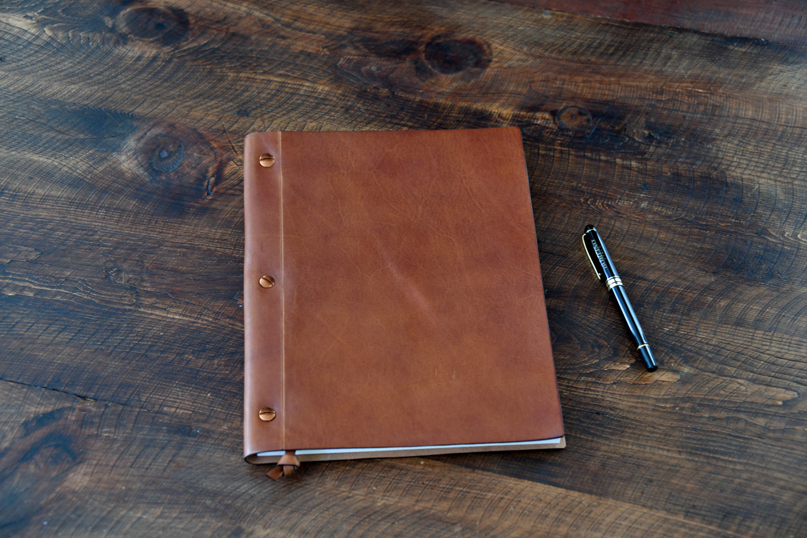 11"x8.5"  size 3 - Screw Vachetta Leather Journal in Terra with refillable paper handmade in Italy by  Borlino