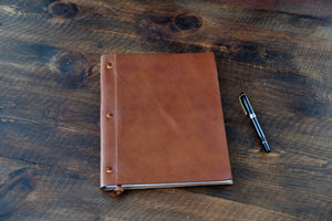 Leather Journal Lined Paper Replaceable 8.5x11 BORLINO