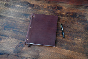 Large 3-Screw Vachetta Leather Journal - Walnut Brown