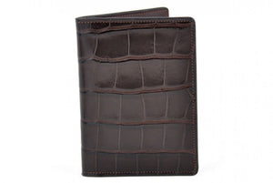 Cartera/Estuche para tarjeta de crédito American Alligator Passport - Nogal