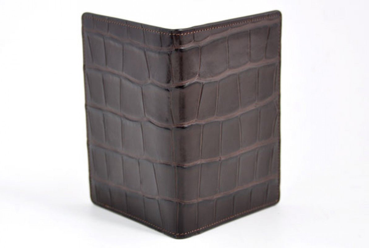 American Alligator Passport Wallet / Credit Card Case - Walnut - Borlino