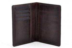 Cartera/Estuche para tarjeta de crédito American Alligator Passport - Nogal