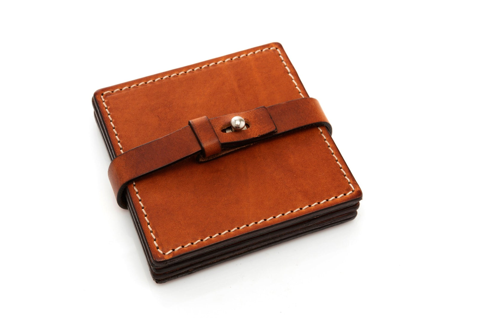 Italian Leather Drink Coasters - Terra - Borlino