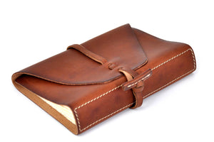 Personalized Light Tan Brown Bound Travel Journal Diary