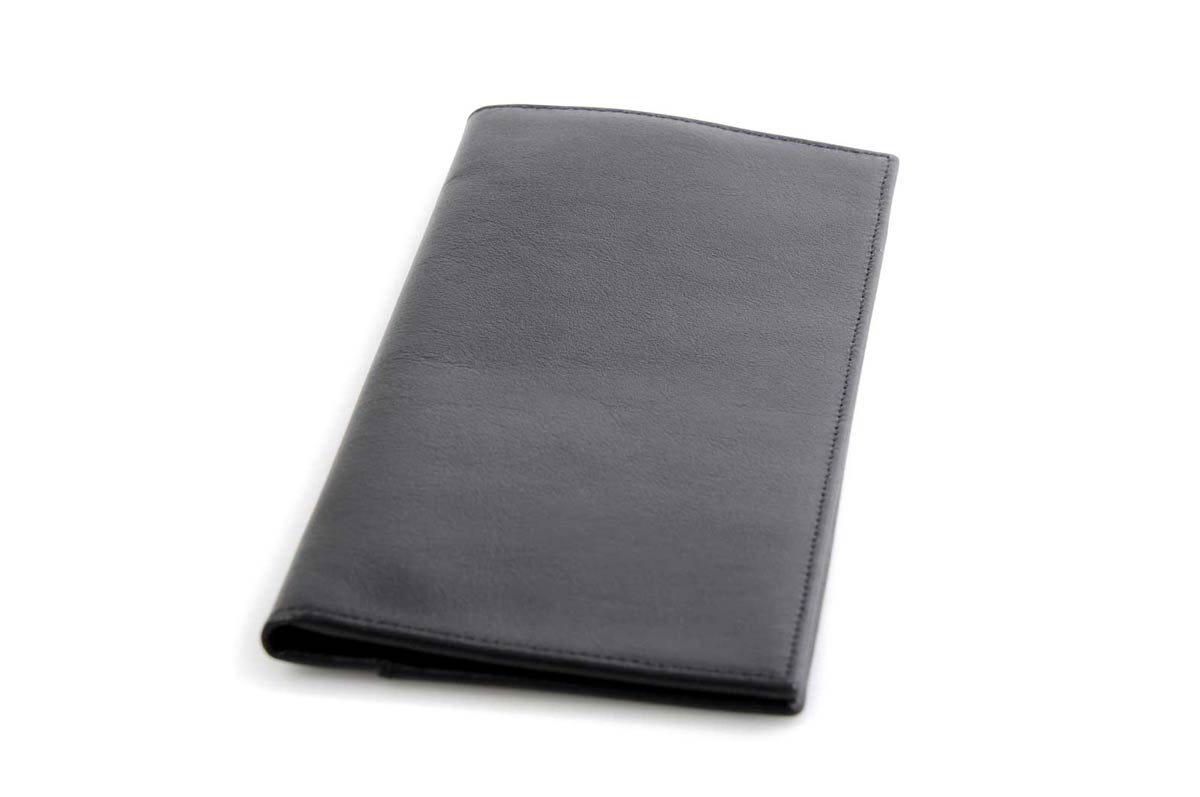 Leather Travel Wallet Large - Soft Calf - Onyx Black - Borlino
