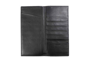 Leather Travel Wallet Large - Soft Calf - Onyx Black - Borlino