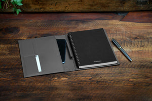 Modern Engraved Padfolio Journals with Sleek Notepad and Tablet Sleeve