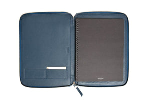 Customized Debossed Sleek Zippered Italian Padfolios