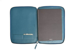 Customized Debossed Sleek Zippered Italian Padfolios