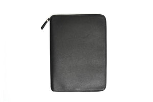 Soft Black Leather Covered Executive Journal Padfolios with Zipper