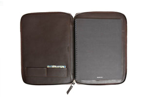 Customized Debossed Sleek Zippered Italian Padfolios
