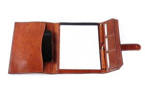 Italian Leather Handmade Post-Strap Brief Folio - Terra