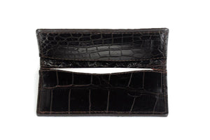 American Alligator Leather Business/Credit Card Case - Walnut Brown - Borlino