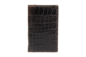 American Alligator Leather Business/Credit Card Case - Walnut Brown - Borlino