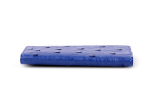 Ostrich Business Card / Credit Card Wallet - Blueberry - Borlino