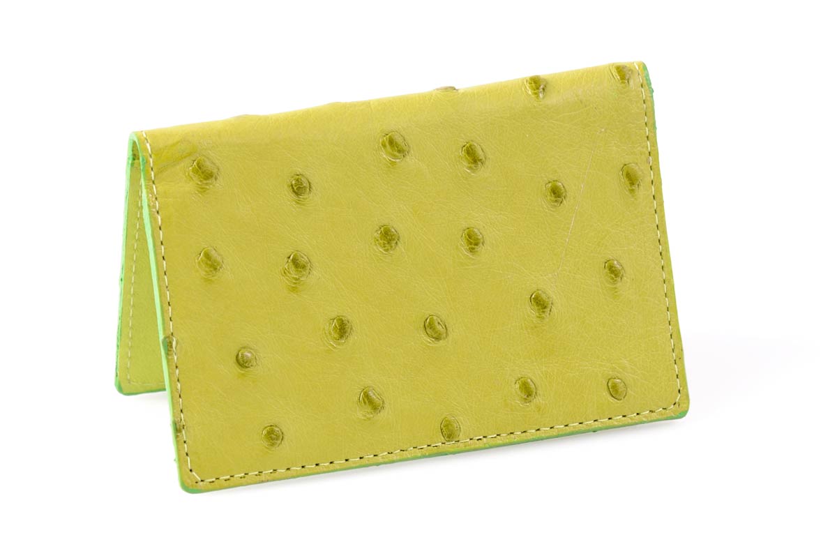 Ostrich Business Card / Credit Card Case - Summer Lime - Borlino