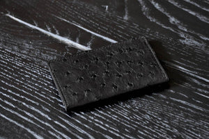 Ostrich Business Card / Credit Card Case - Onyx - Borlino