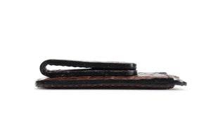 Leather Money Clip Wallet - Buffalo - Walnut Brown - Borlino