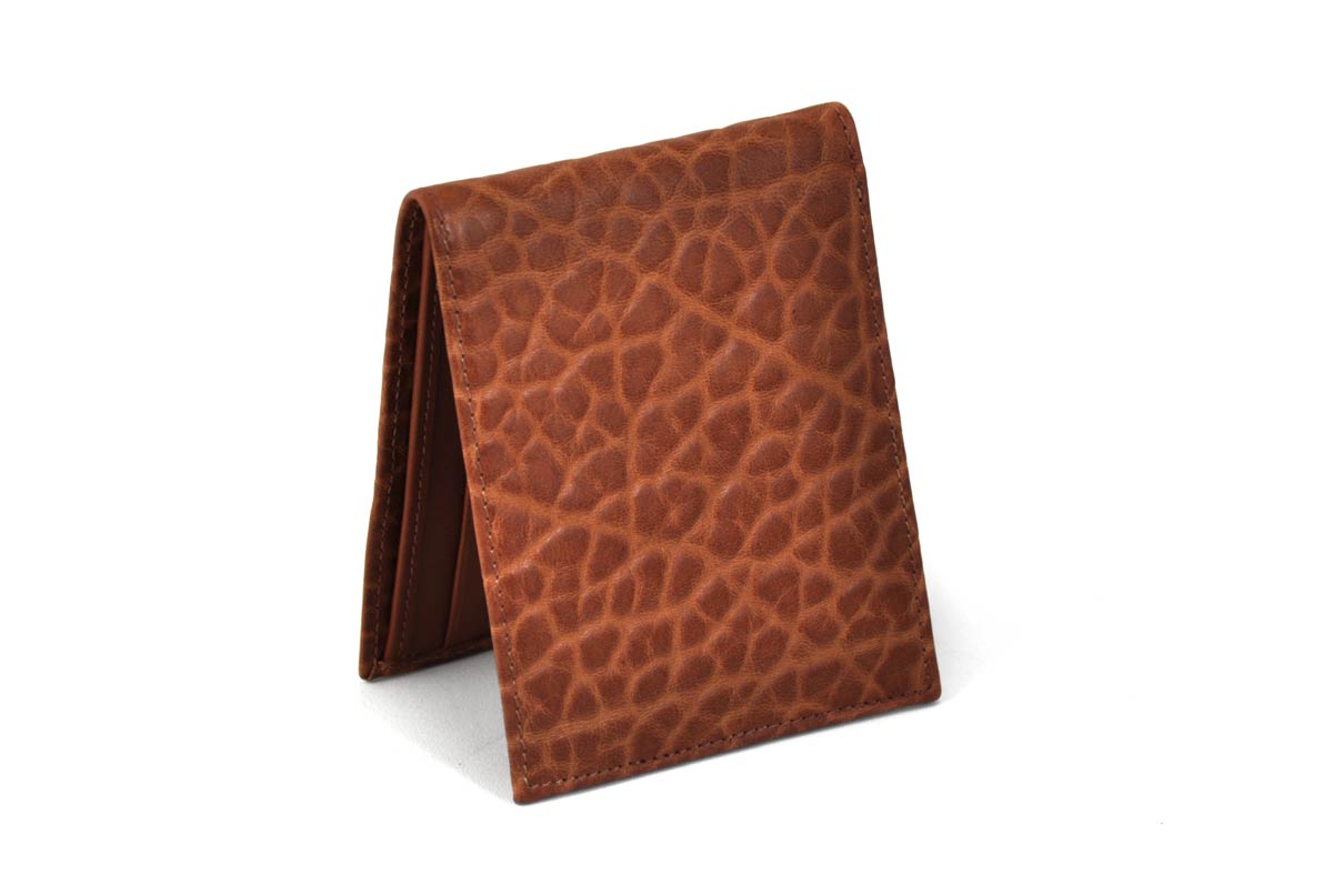 Men's Leather Bi - Fold Wallet - Buffalo & Calf Leathers - Terra Tan - Borlino