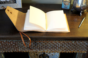 Personalized Light Tan Brown Bound Travel Journal Diary