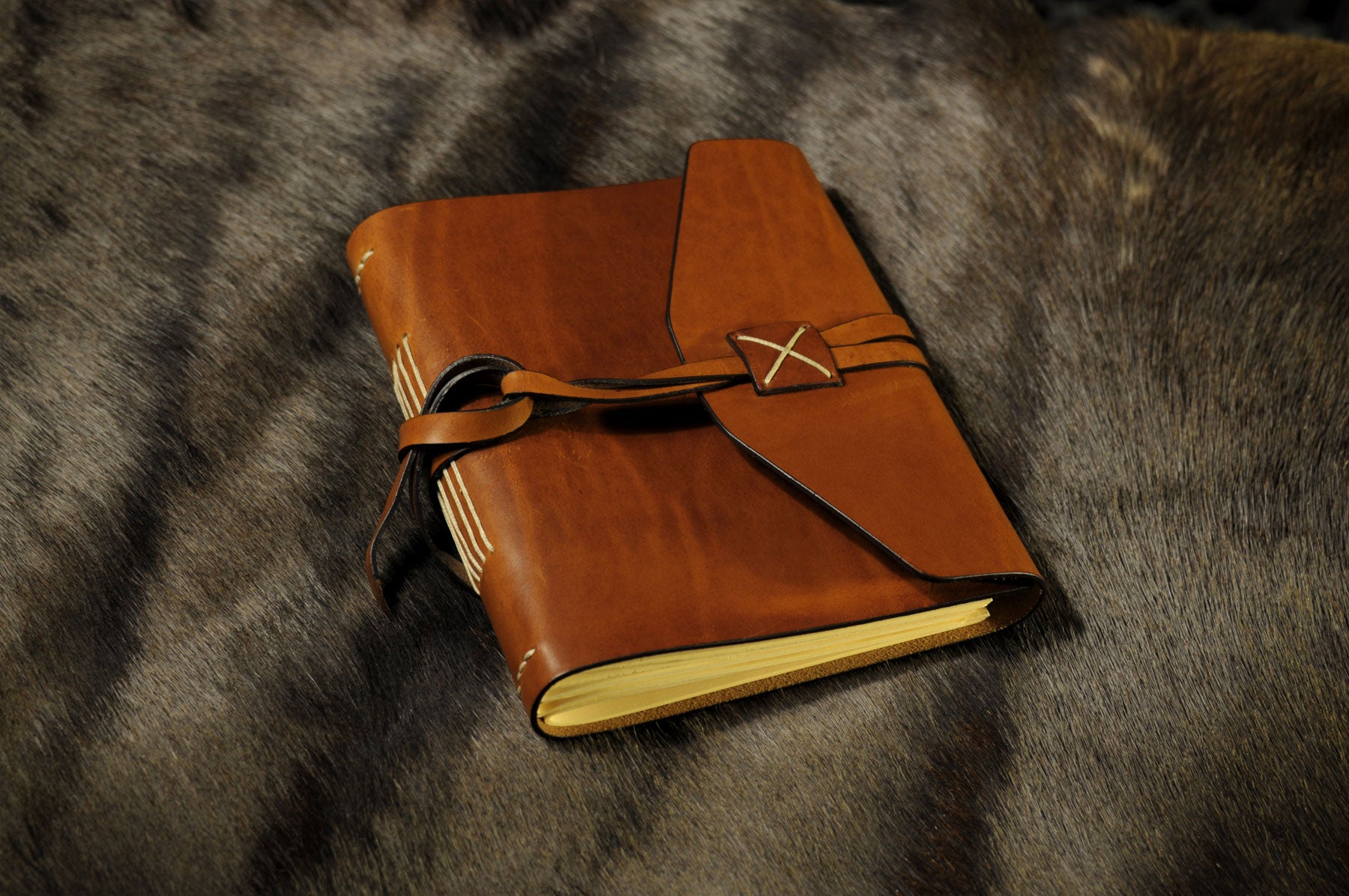 Refillable Leather Journal Handmade in Italy, Ruled - Lined Pages 6x9 Brown - 6x9 / Lined