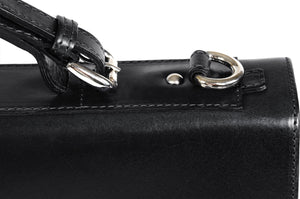 Italian Leather Briefcase - The Arrezo - Onyx Black