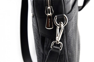 The Treviso Buffalo Leather Briefcase - Onyx Black - Borlino