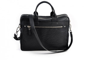 The Treviso Buffalo Leather Briefcase - Onyx Black - Borlino