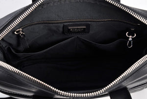 Soft Calf Leather Briefcase - The Treviso - Onyx - Borlino