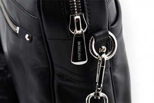 Soft Calf Leather Briefcase - The Treviso - Onyx - Borlino