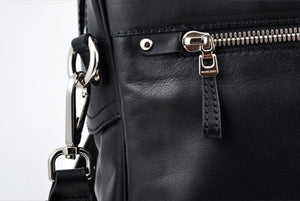 Soft Calf Leather Briefcase - The Treviso - Onyx - Borlino