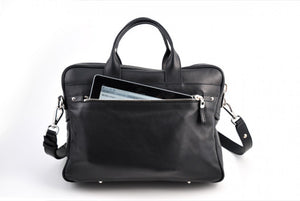 Soft Calf Leather Briefcase - The Treviso - Onyx - Borlino