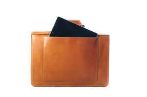 Leather Italian Briefcase - Classic style. Handmade in Italy by Borlino.