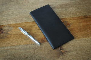 Leather Travel Wallet Large - Soft Calf - Onyx Black - Borlino