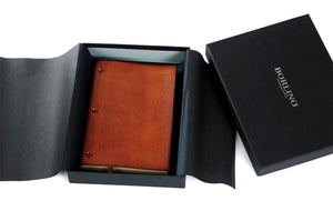 Soft Leather Covered Notebook with Present Wrapping