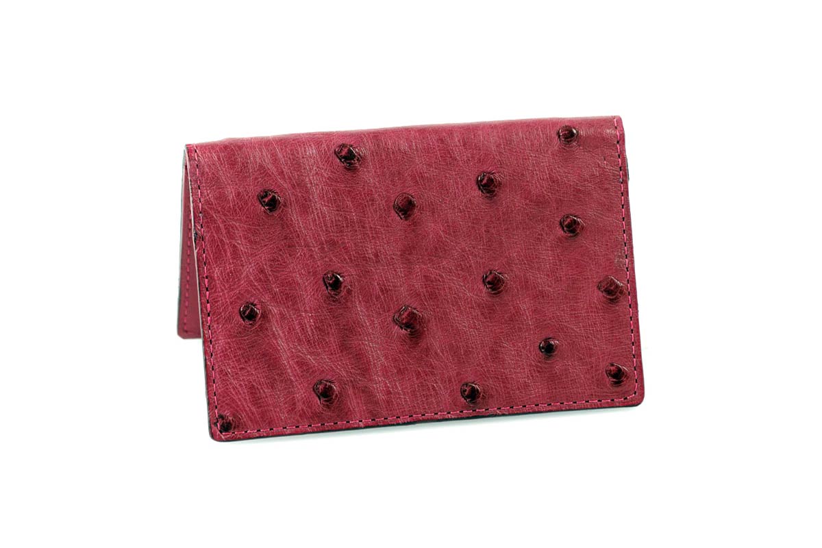 Ostrich Business Card / Credit Card Wallet - Wine - Borlino