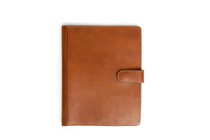 Handmade Leather Magnetic Closure Padfolio - Terra Tan